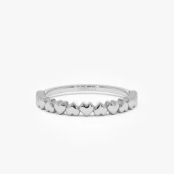 14k Dainty Heart Stacking Gold Ring