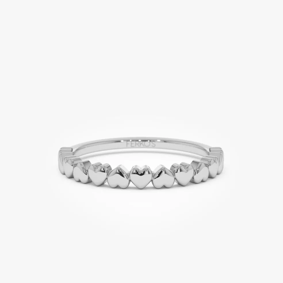 14k Dainty Heart Stacking Gold Ring