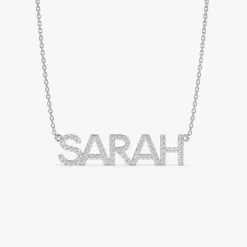 14K Dainty Layering Diamond Name Necklace