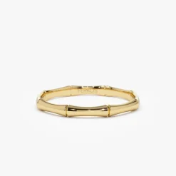 14k Dainty Minimal Bamboo Gold Ring