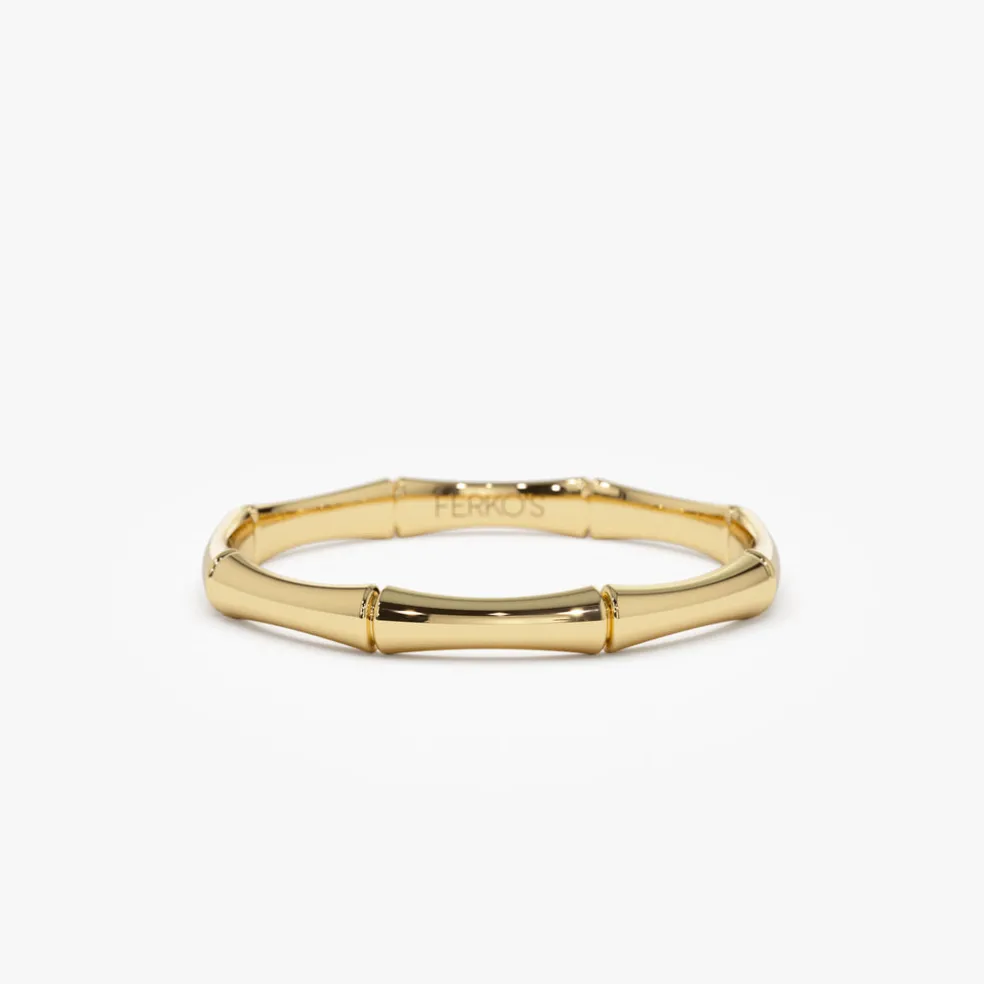 14k Dainty Minimal Bamboo Gold Ring