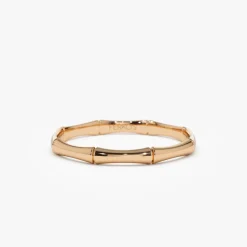 14k Dainty Minimal Bamboo Gold Ring