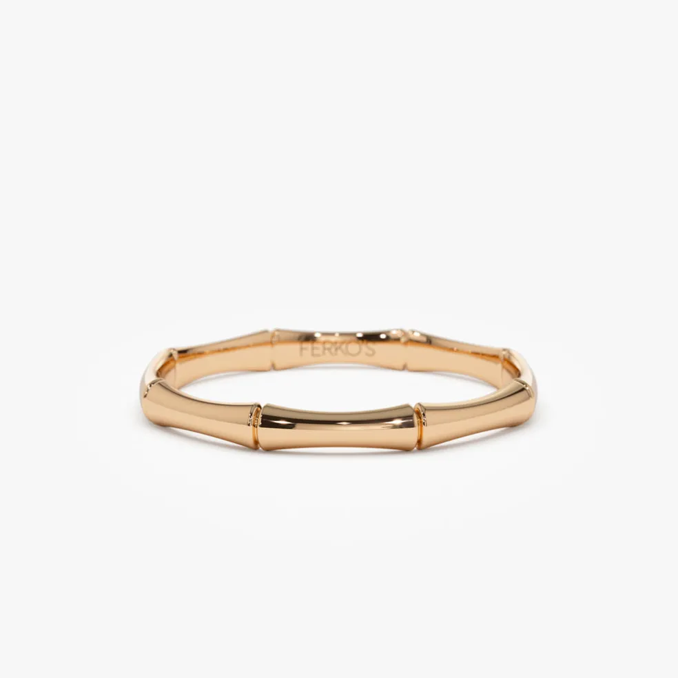 14k Dainty Minimal Bamboo Gold Ring