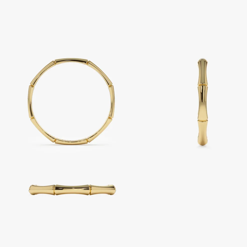 14k Dainty Minimal Bamboo Gold Ring