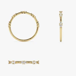 14k Dainty Stacking Diamond Wedding Band