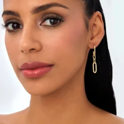 14k Dangle Link Chain Earrings