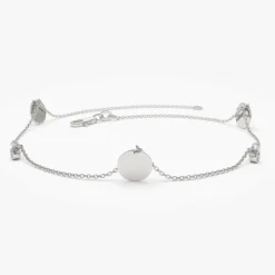 14k Dangling Diamond Bracelet with Dangling Gold Disc