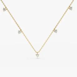 14k Dangling Diamond Solitaire Necklace