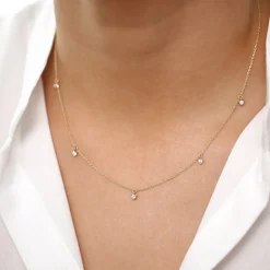 14k Dangling Diamond Solitaire Necklace