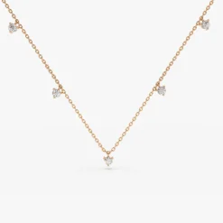 14k Dangling Diamond Solitaire Necklace