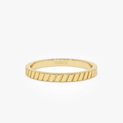 14k Diagonal Fluted Band Ring