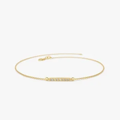 14k Diamond Bar Bracelet