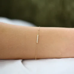14k Diamond Bar Bracelet