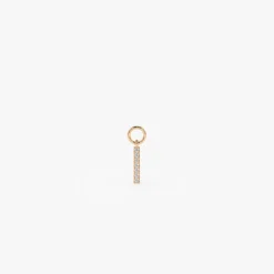 14k Diamond Bar Hoop Charm