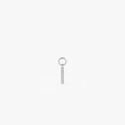 14k Diamond Bar Hoop Charm