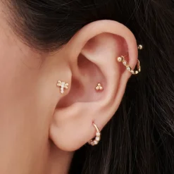 14k Diamond Bee Helix Piercing