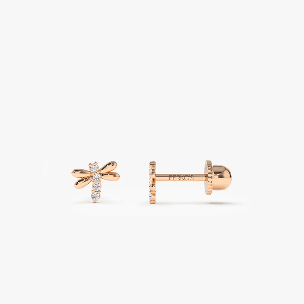14k Diamond Bee Helix Piercing