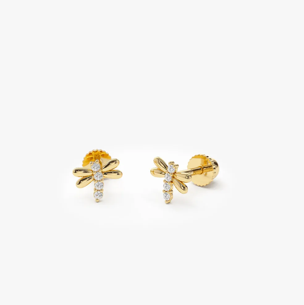 14k Diamond Bee Helix Piercing