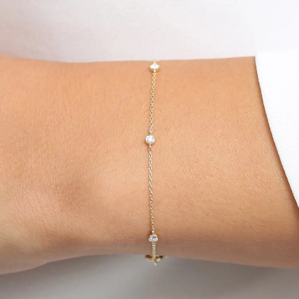 14k Diamond by The Yard Solitaire Bracelet