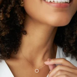 14k Diamond Circle of Life Necklace 0.25 ctw