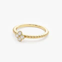 14k Diamond Clover Ring