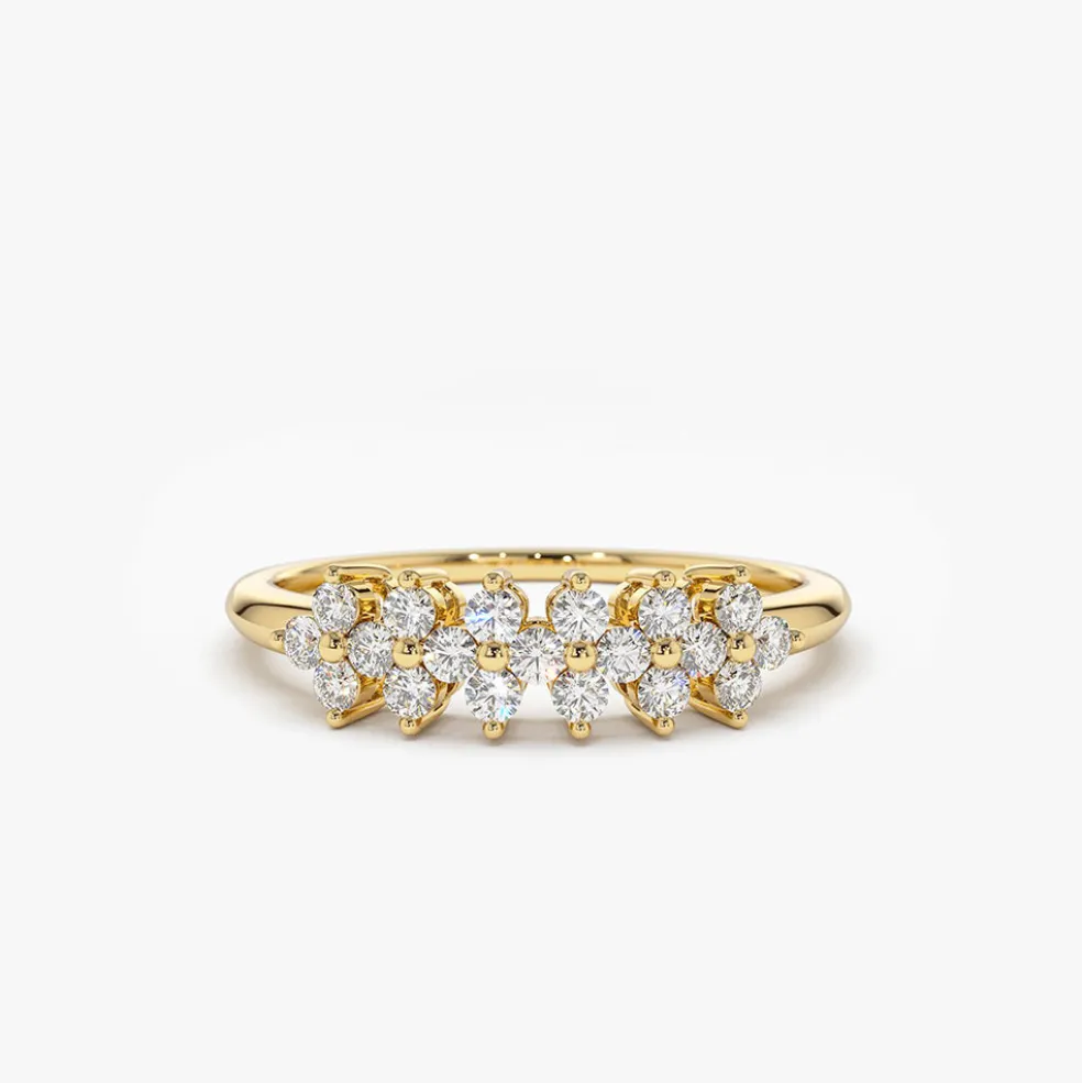 14k Diamond Cluster Anniversary Ring