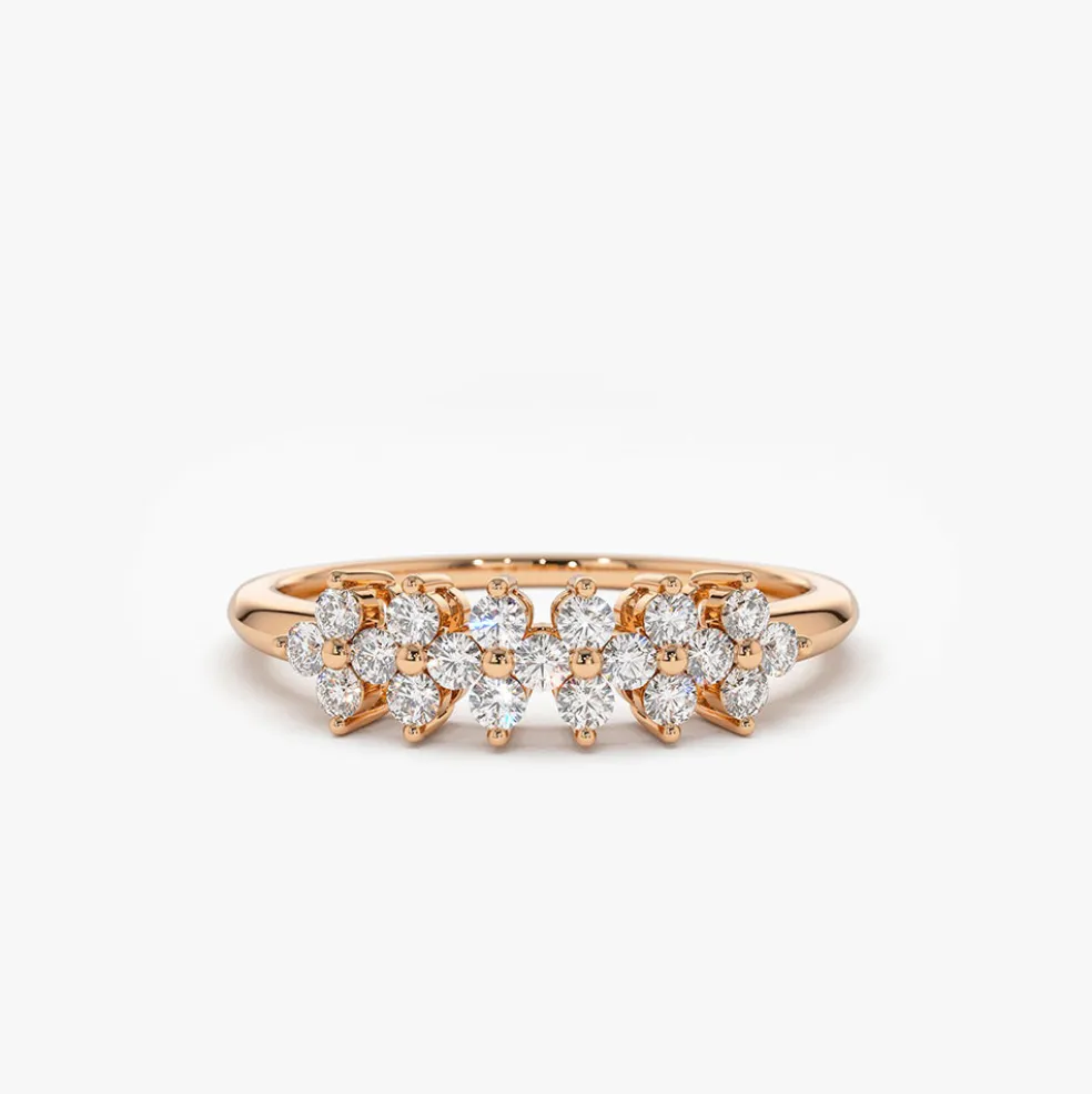 14k Diamond Cluster Anniversary Ring