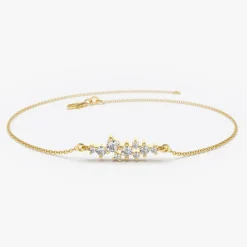 14k Diamond Cluster Bracelet