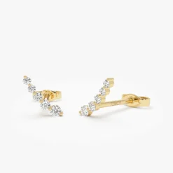 14k Diamond Crawler Studs
