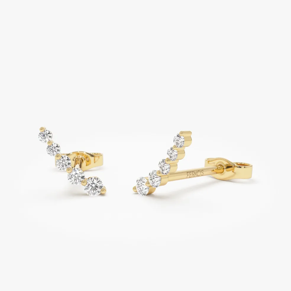 14k Diamond Crawler Studs