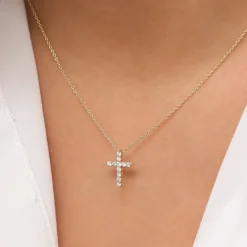 14k Diamond Cross Necklace
