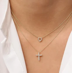 14k Diamond Cross Necklace