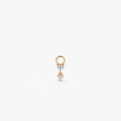 14k Diamond Dangle Hoop Charm