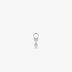 14k Diamond Dangle Hoop Charm