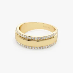 14k Diamond Diamond Edge Wedding Band