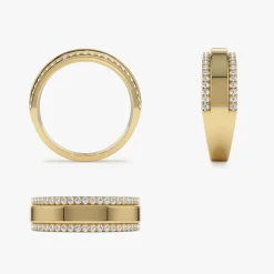14k Diamond Diamond Edge Wedding Band