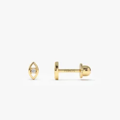 14k Diamond Evil Eye Helix Piercing