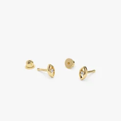 14k Diamond Evil Eye Helix Piercing