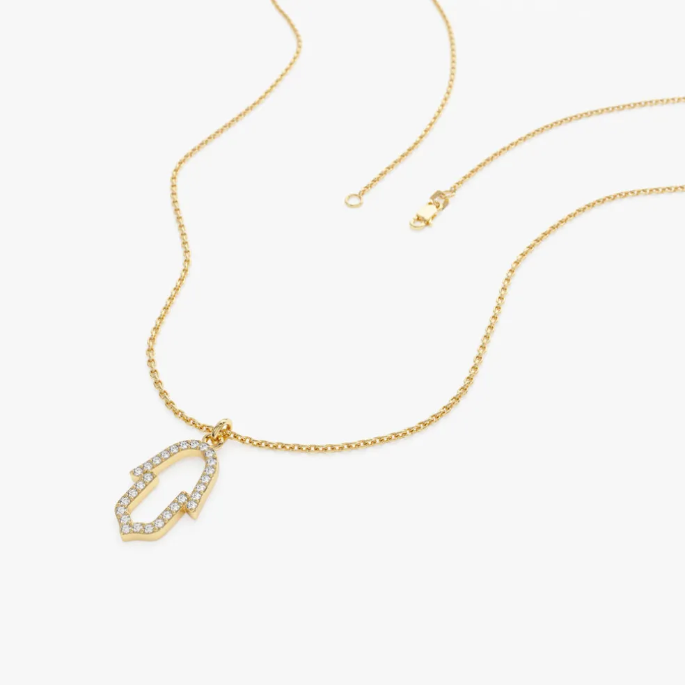 14k Diamond Hamsa Necklace