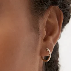 14k Diamond Huggies Earrings 16MM