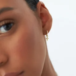 14K Diamond Northstar Hoop Charm