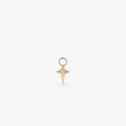 14K Diamond Northstar Hoop Charm