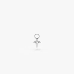 14K Diamond Northstar Hoop Charm