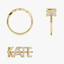 14K Diamond Personalized Name Ring