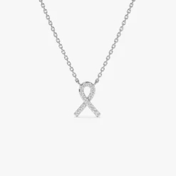 14k Diamond Ribbon Necklace