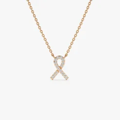 14k Diamond Ribbon Necklace