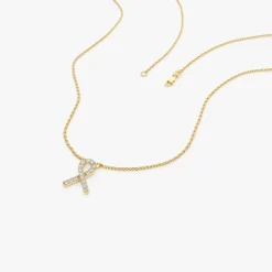 14k Diamond Ribbon Necklace