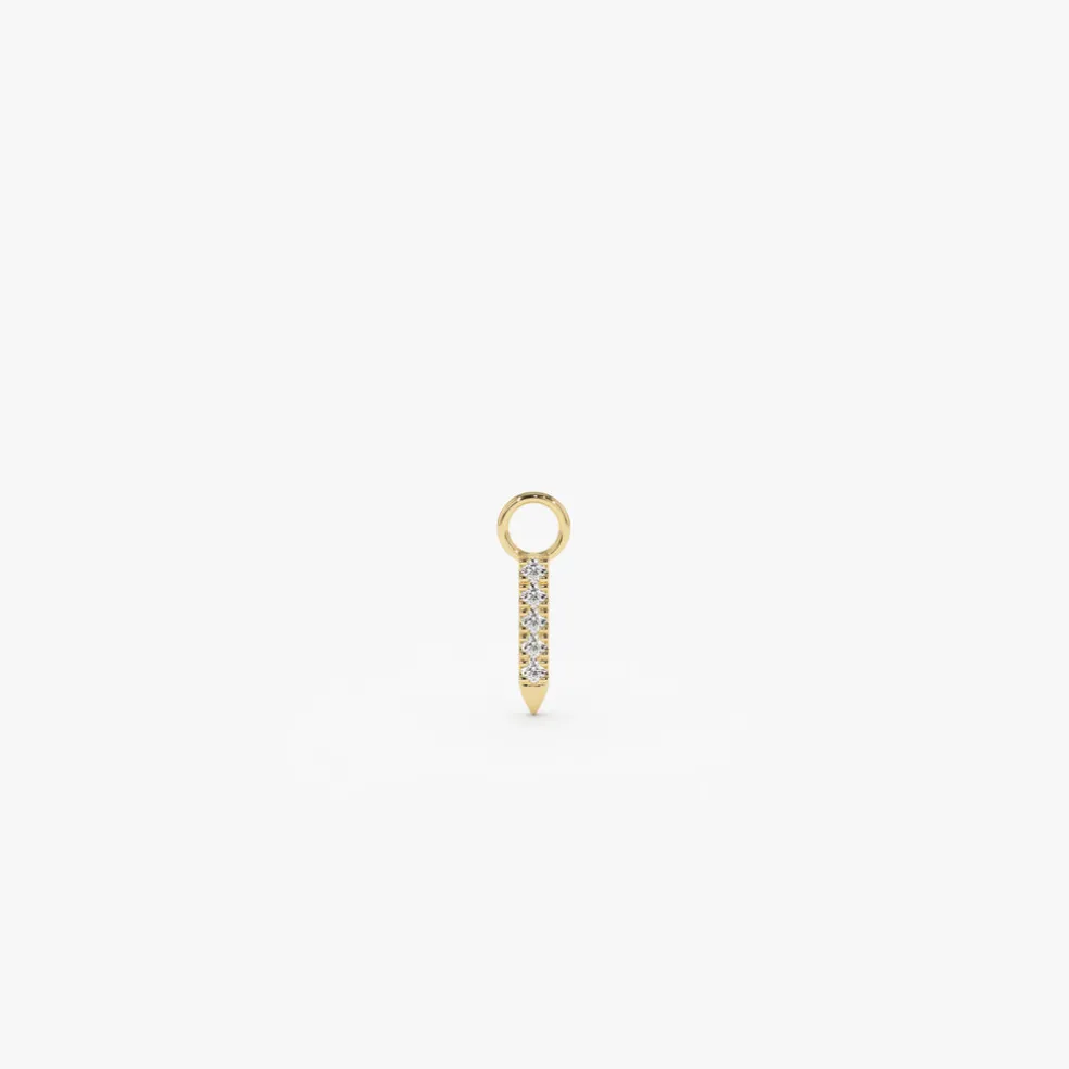 14k Diamond Spike Hoop Charm