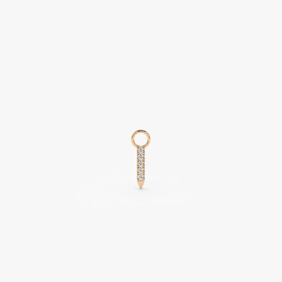 14k Diamond Spike Hoop Charm