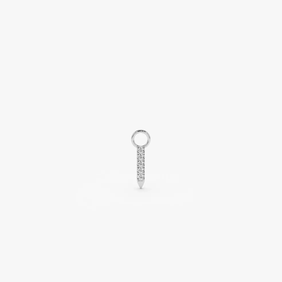 14k Diamond Spike Hoop Charm